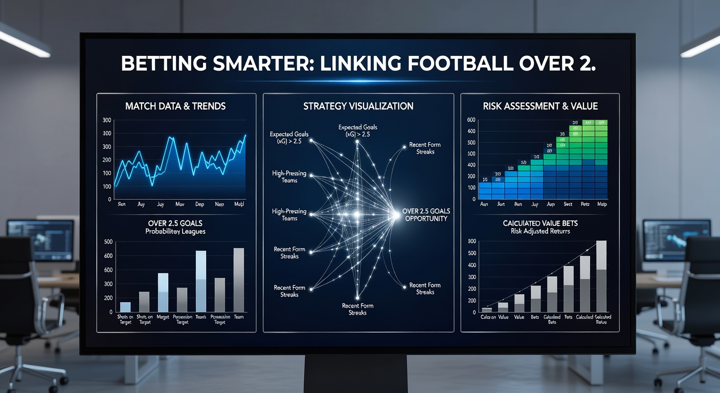 Data dashboard showing football stats graphs for over 2.5 goals trends in major leagues, with highlighted peaks in goal-heavy matches