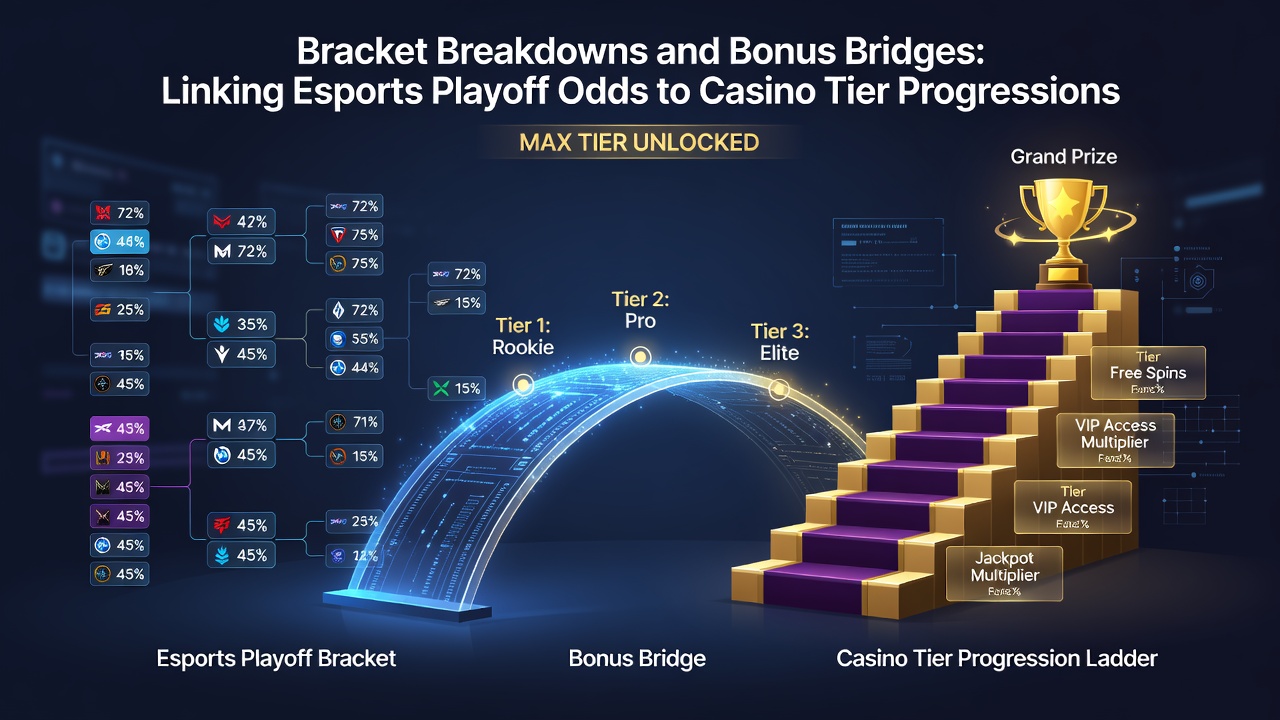 Casino loyalty dashboard displaying tier progress alongside esports betting history