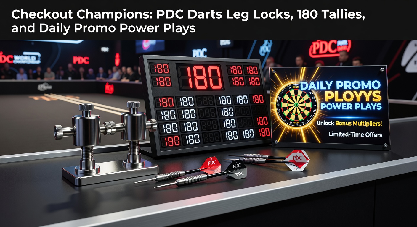 PDC darts players competing in a high-stakes leg, board lit up with a perfect 180