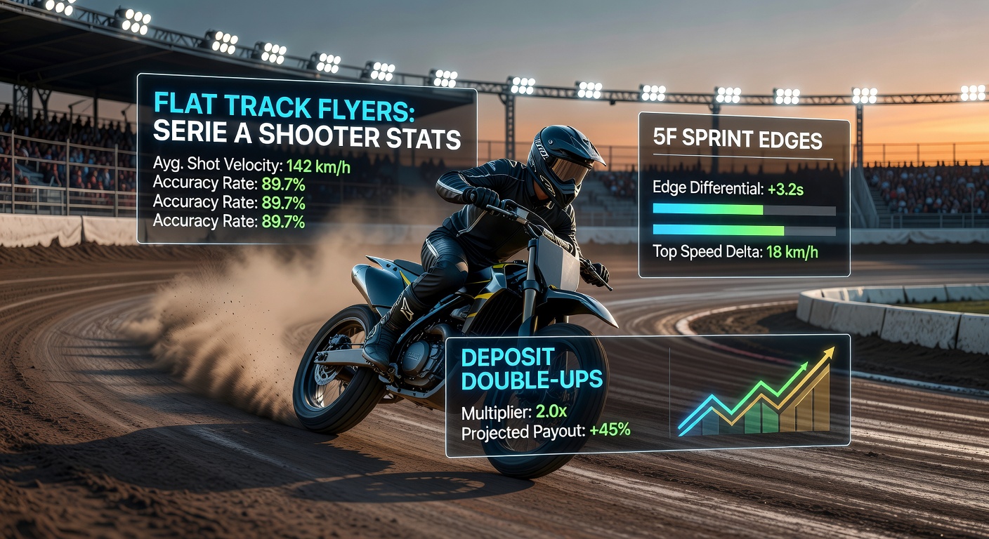 Flat track horse sprinting ahead in a tight race, with Serie A players in action overlay