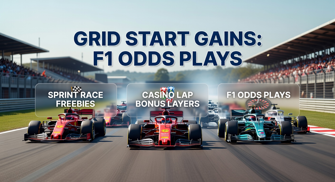 Dynamic shot of an F1 sprint race overtake, capturing high-speed action and promotional betting overlays