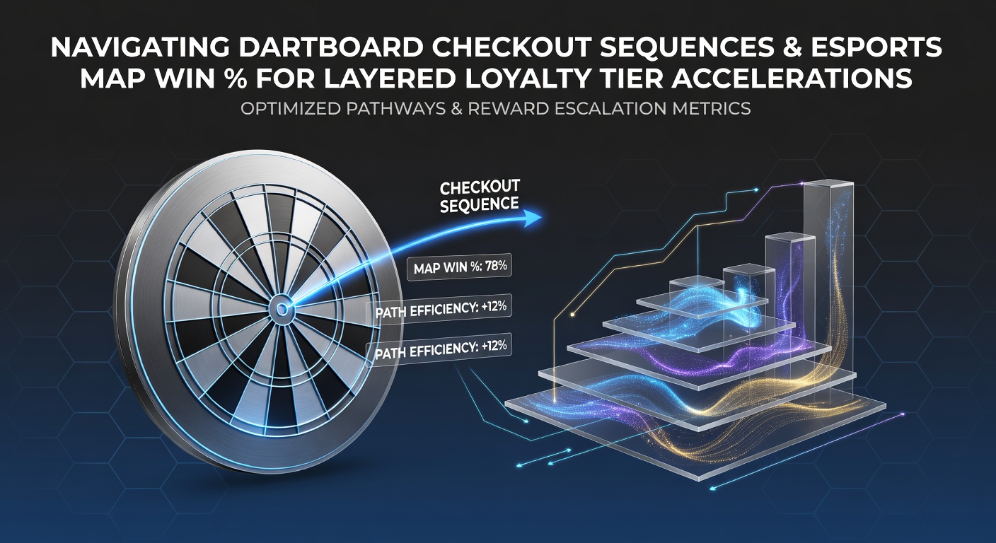 Dartboard checkout sequences combined with esports map win percentage charts for loyalty tracking
