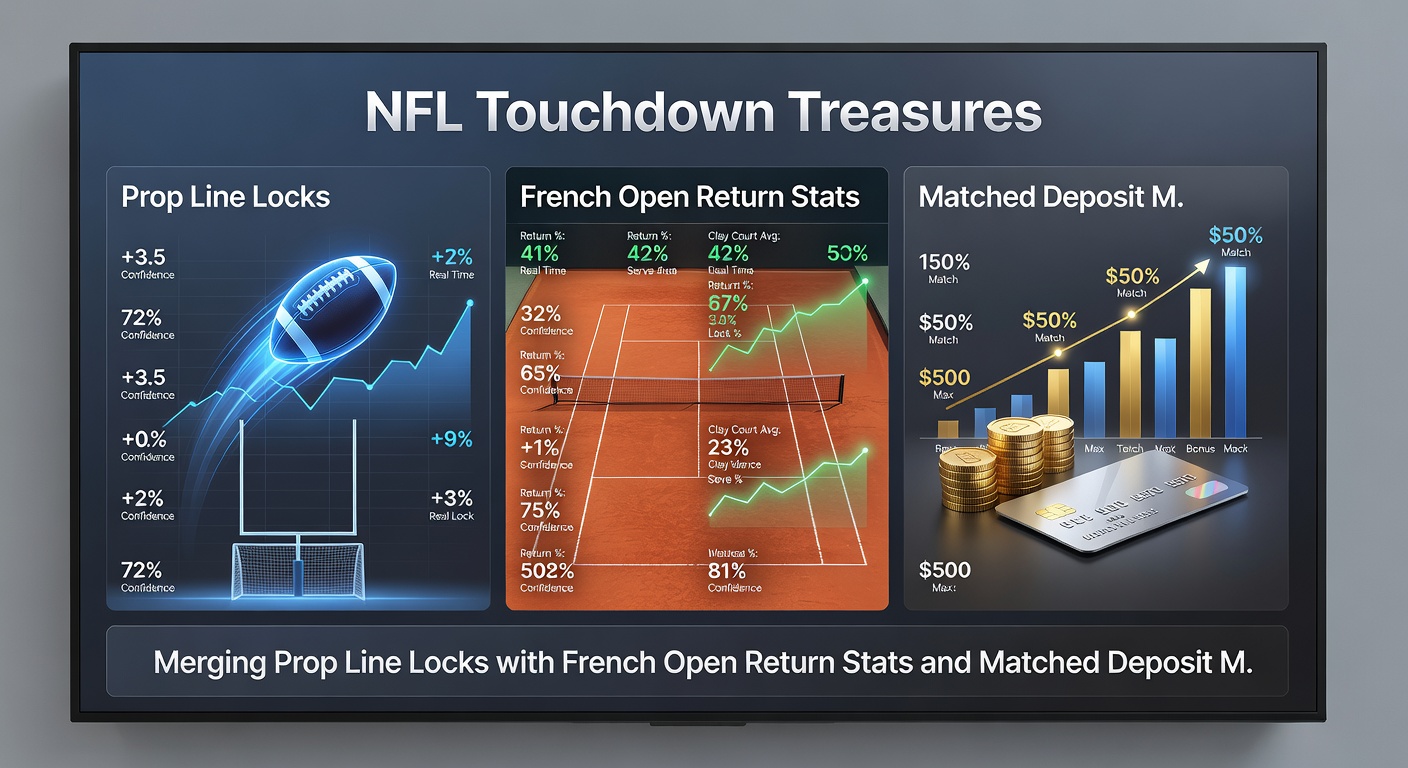 Strategic betting board overlaying NFL touchdowns, French Open rallies, and deposit bonus stacks