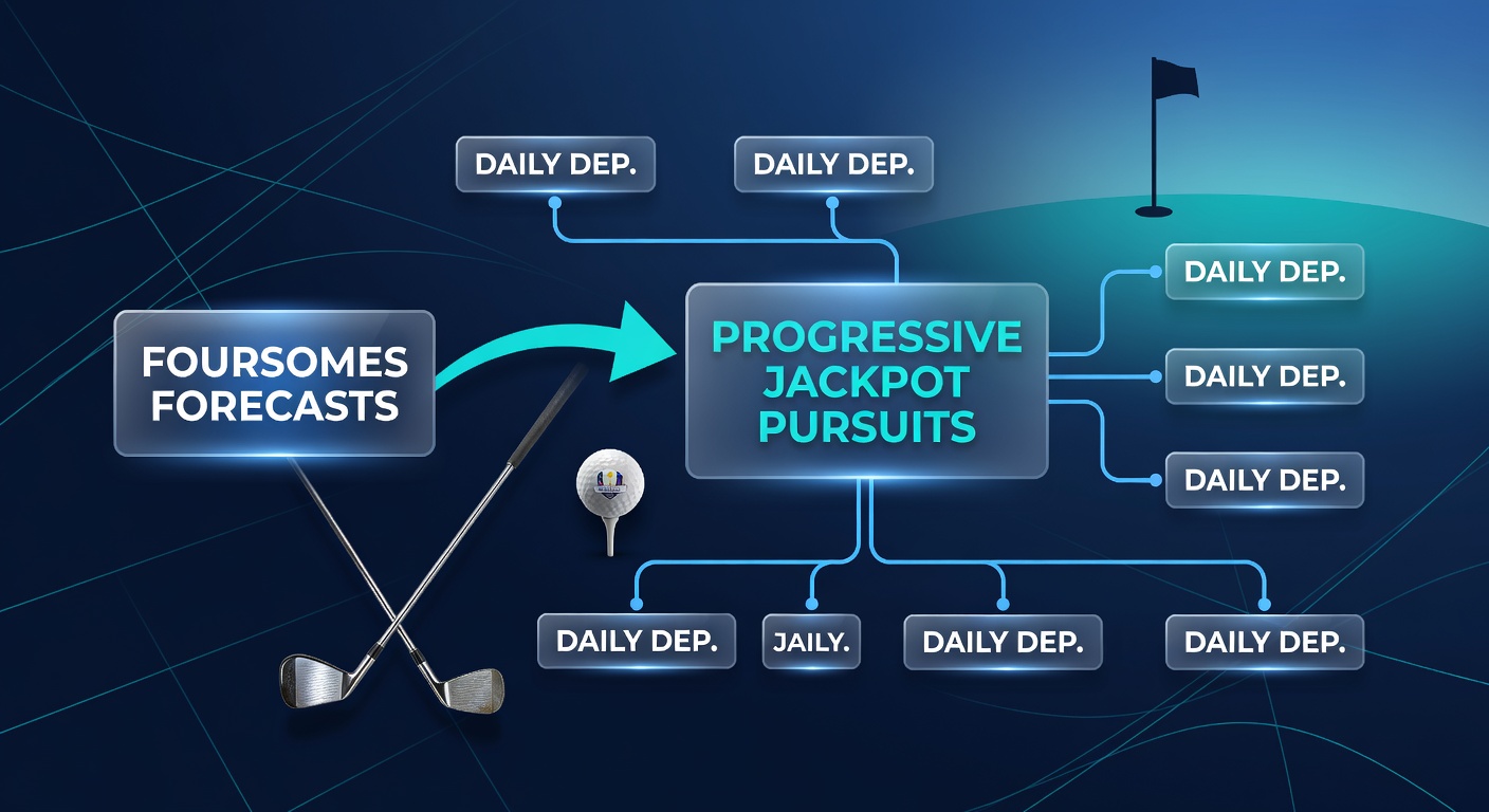 Glowing progressive jackpot meter climbing during a casino session, linked to golf betting wins