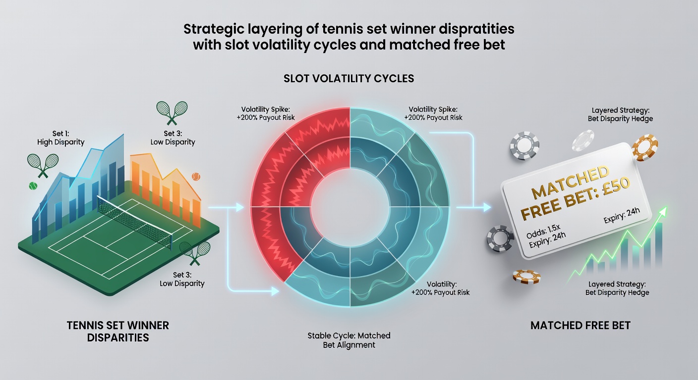 Casino slot floor with volatility cycle charts overlaid on live tennis betting interface