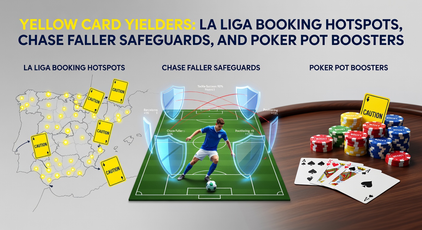 Referee issuing a yellow card during an intense La Liga match, highlighting booking hotspots